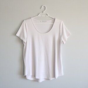Ricki's Women's Sz Lrg White Scoop Neck‎ Casual Stretch Pullover T-Shirt Top